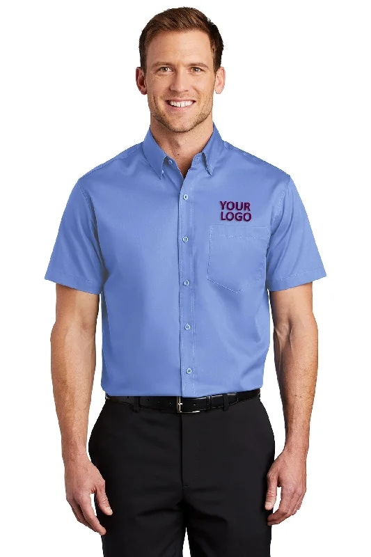 Port Authority Short Sleeve SuperPro Custom Twill Shirts, Ultramarine Blue