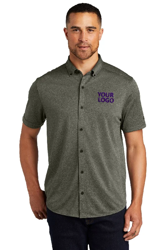 OGIO Gravitate Custom Button Down Shirts, Drive Green Heather