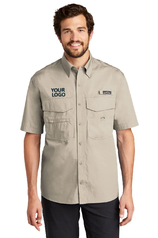 Eddie Bauer Short Sleeve Branded Fishing Shirts, Driftwood