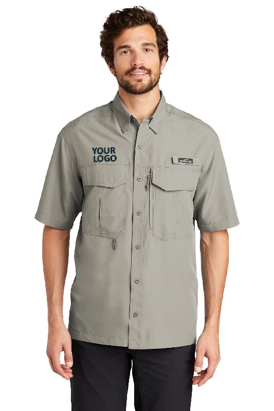 Eddie Bauer Short Sleeve Performance Branded Fishing Shirts, Driftwood