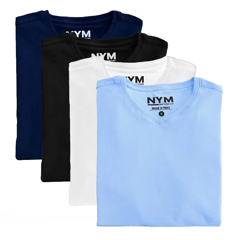 Pima Cotton V-Neck T-Shirt by NYM