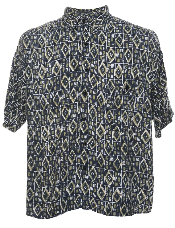 1990s Geometric Pattern Shirt - L