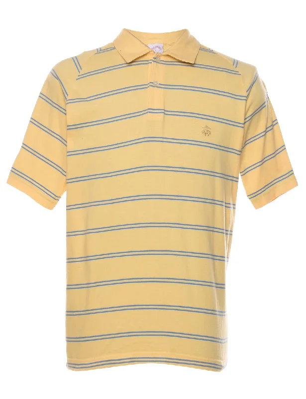 Brooks Brothers Yellow Striped Polo Shirt - L