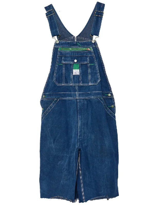 Liberty Dark Wash Dungaree Salopettes - L