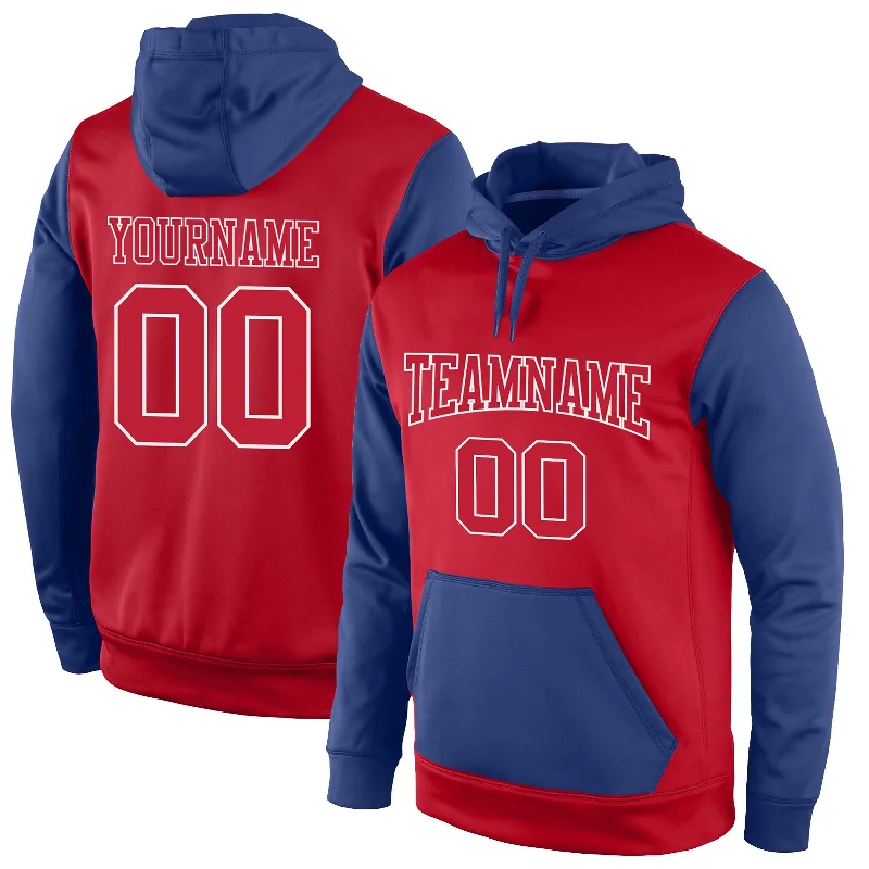 Custom Stitched Red Red-Royal Sports Pullover Sweatshirt Hoodie