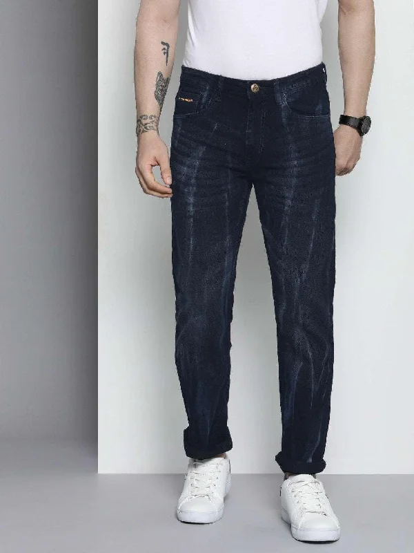 Men's Distressed Straight Jeans