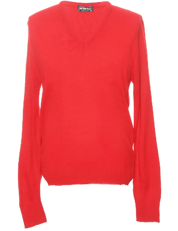 Fine Knit Red Jumper - XXL