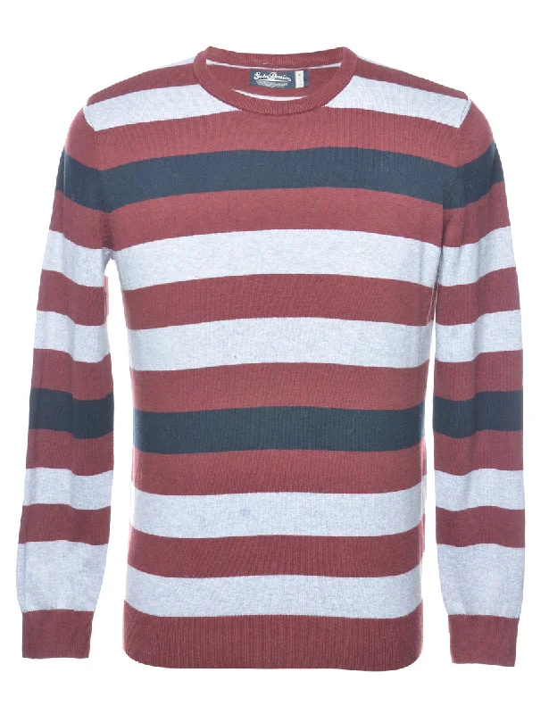 Striped Multi-Colour Knit Jumper - M