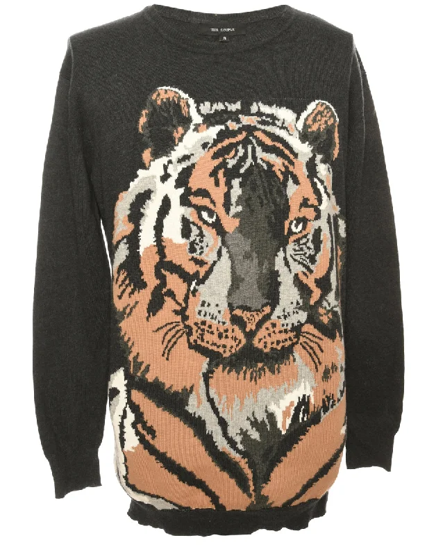 Tiger Print Jumper - S