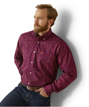 Ariat Mens Wrinkle Free Vernell Classic Fit Long Sleeve Shirt