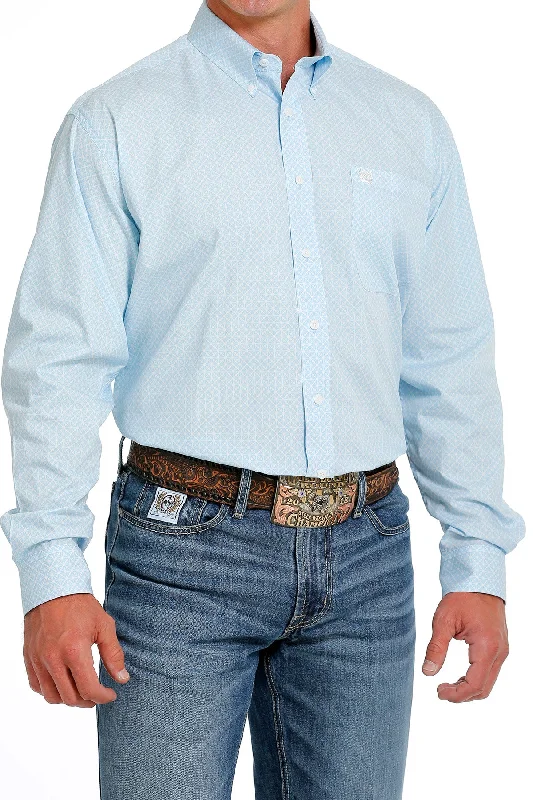 CINCH LIGHT BLUE STAR BURST PRINT SHIRT