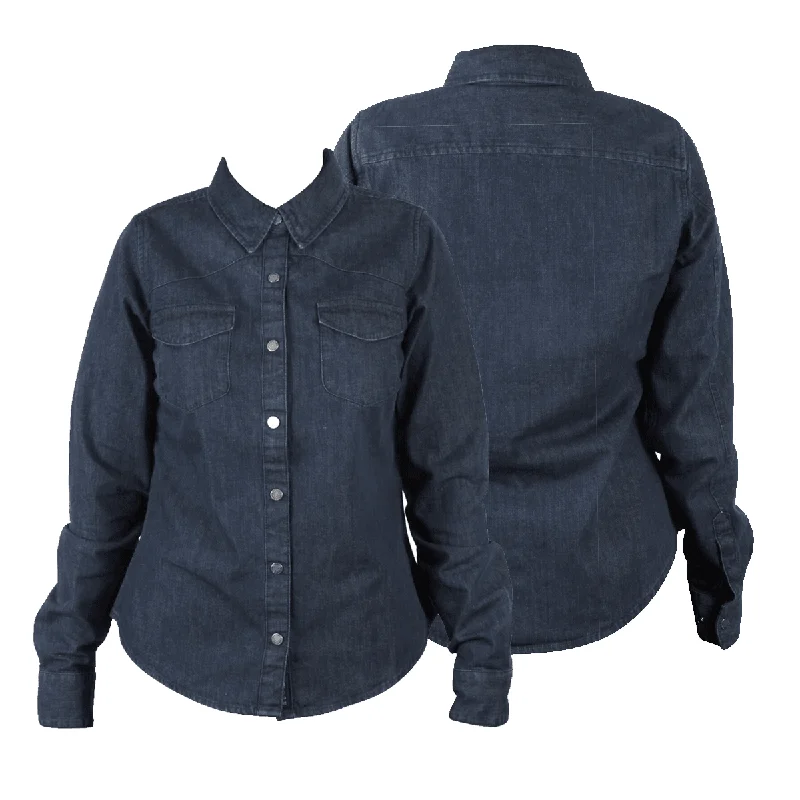 HD Branded Women's Dark Indigo Artist Drive HD ADV L/S Denim Shirt (S07B)