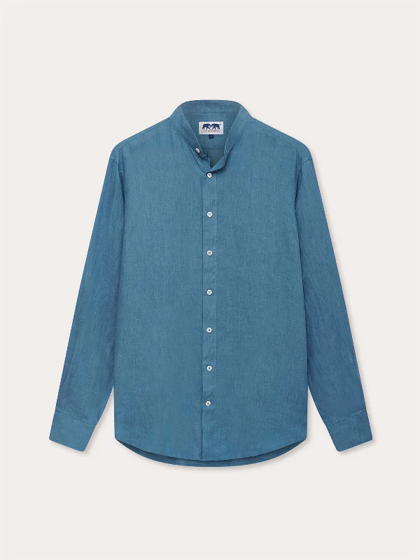 Men's Elephant Palace Blue Maycock Linen Shirt