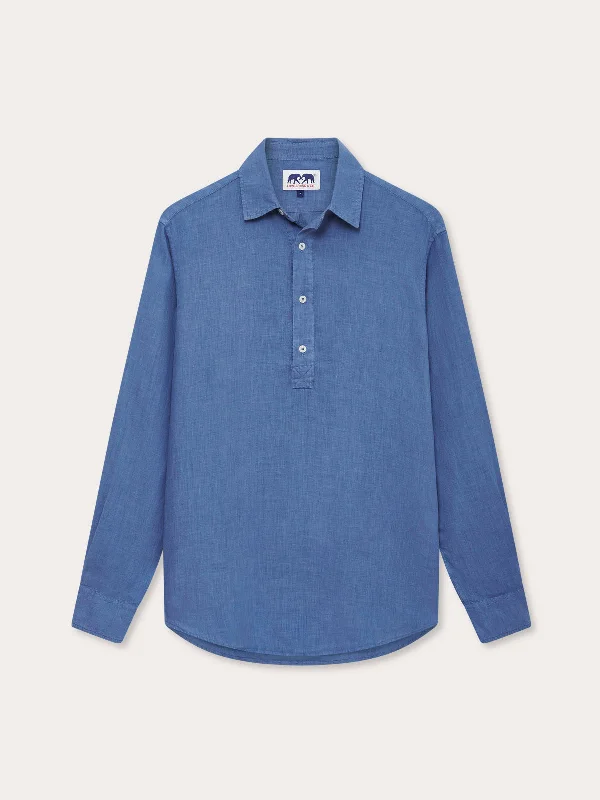 Men's Deep Blue Hoffman Linen Shirt