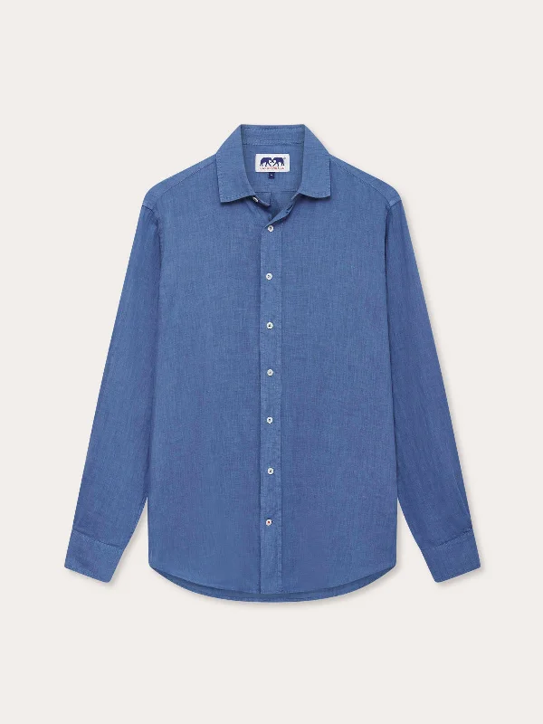 Men's Deep Blue Abaco Linen Shirt