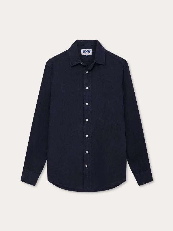 Men's Navy Blue Abaco Linen Shirt