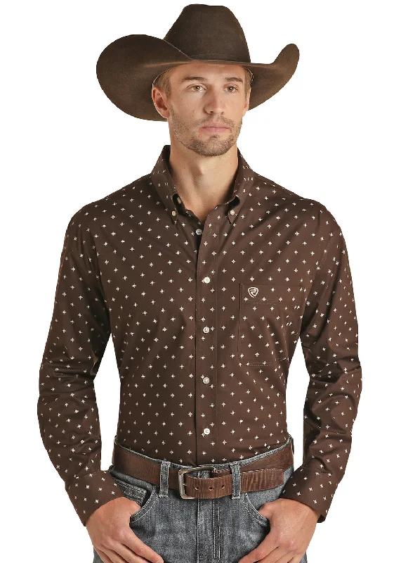 PANHANDLE CHOCOLATE BURST POPLIN SHIRT