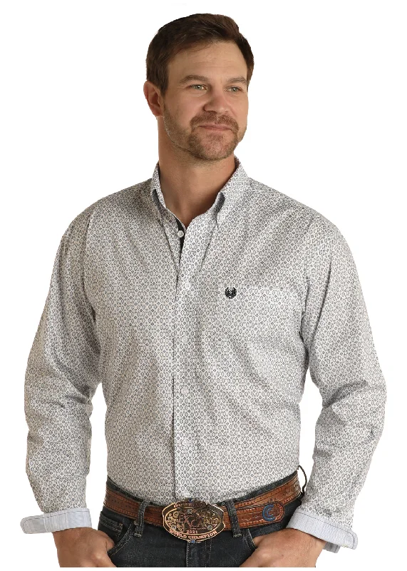 PANHANDLE MEN'S DIAMOND PRINT LONG SLEEVE SHIRT