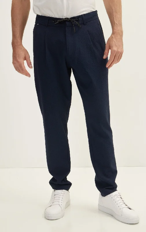 Casual Drawstring Pants - Navy