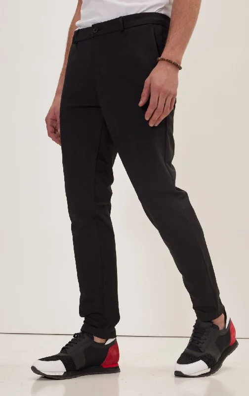 Tapered No-Wrinkle Tech Pants - Black