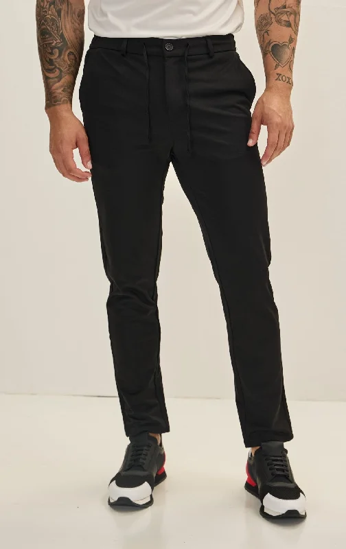 Fitted Casual Everyday Pants - Black