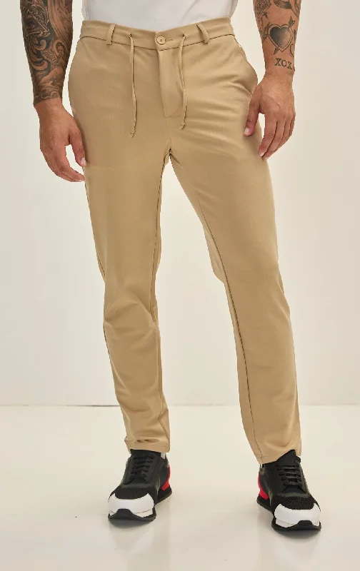 Fitted Casual Everyday Pants - Stone