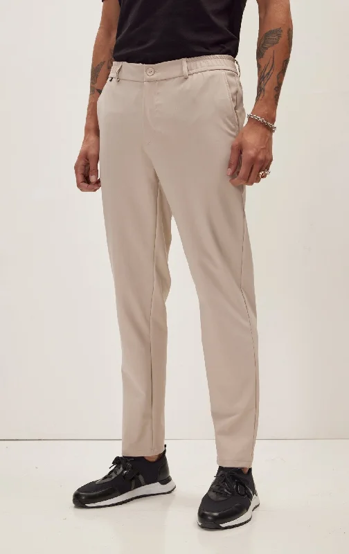 Wrinkle Free Tapered Travel Pants - Stone