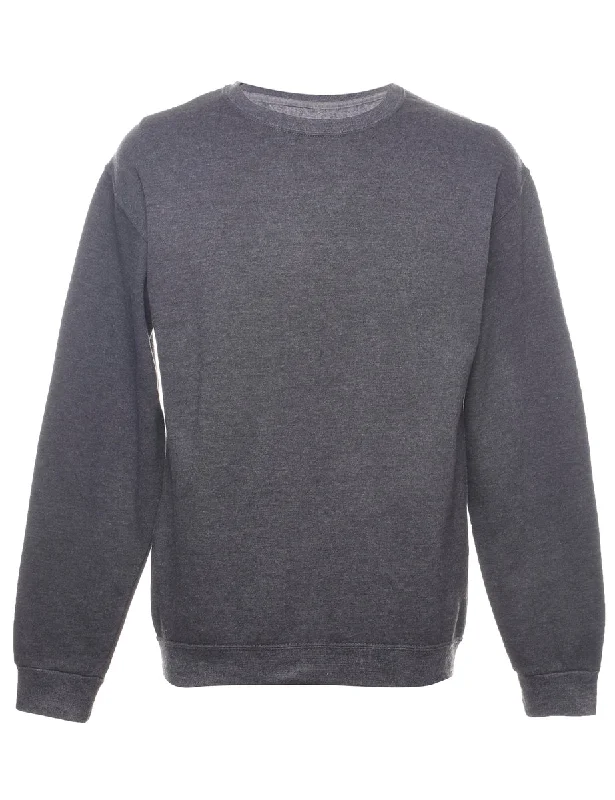 Dark Grey Plain Sweatshirt - M