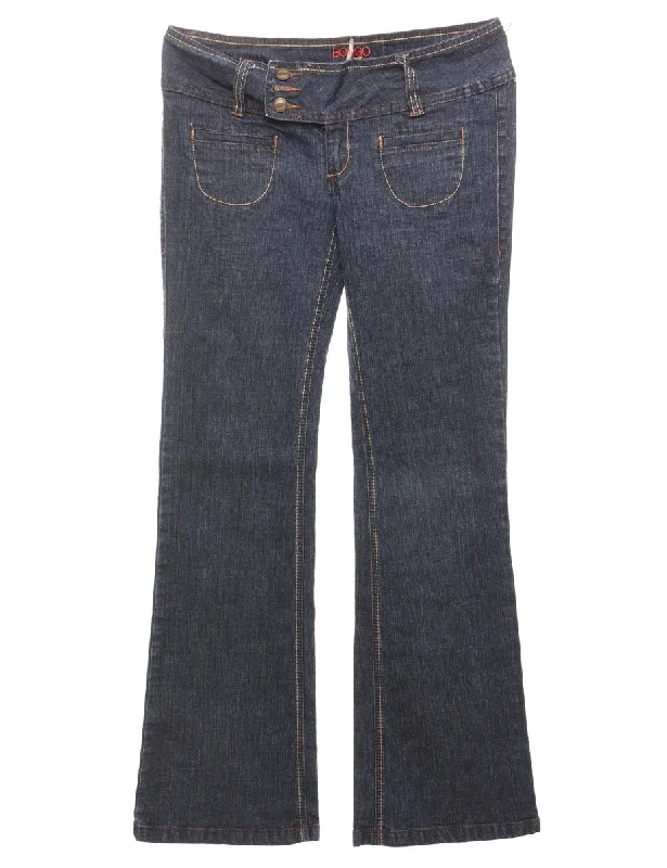 Dark Wash Y2K Flared Low-Rise Jeans - W31 L33