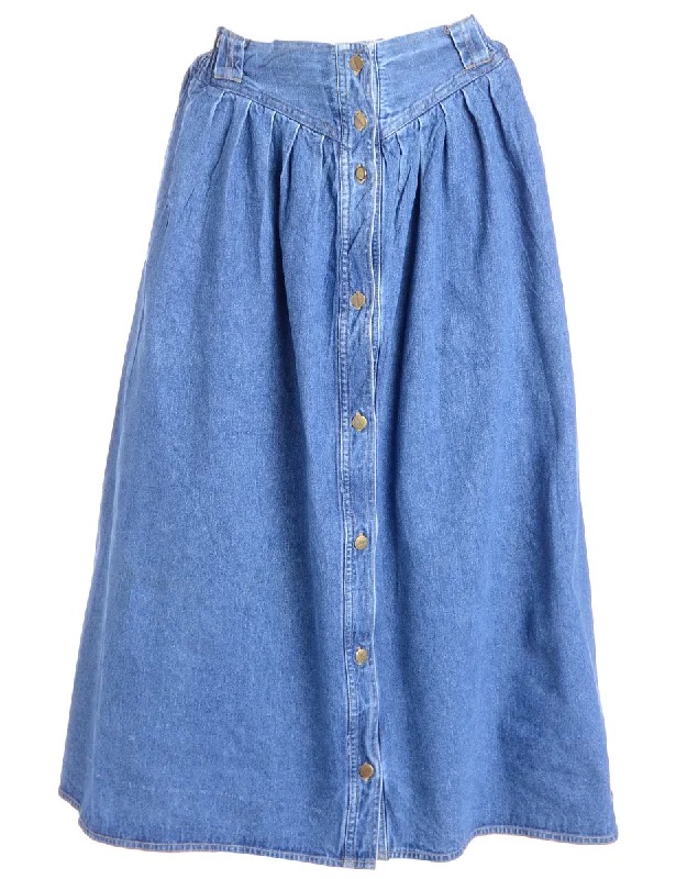 Denim A-line Skirt