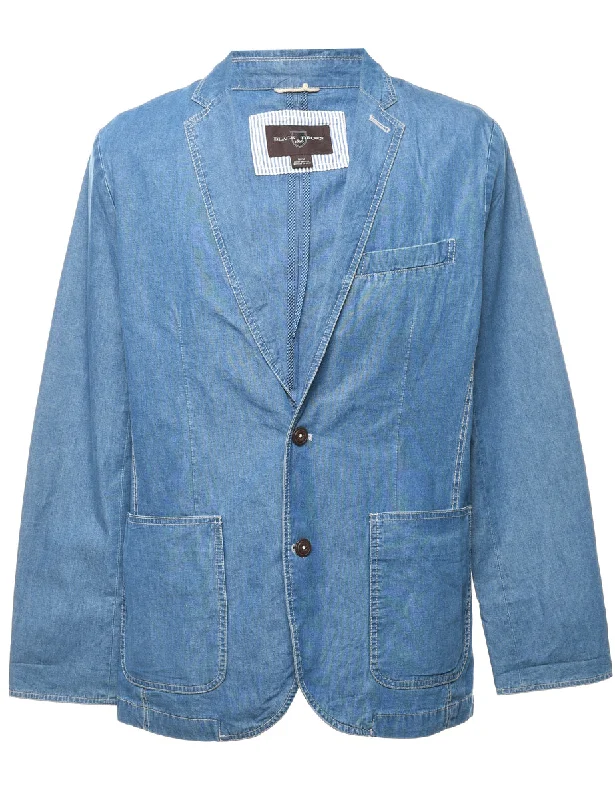 Denim Medium Wash Blazer - M