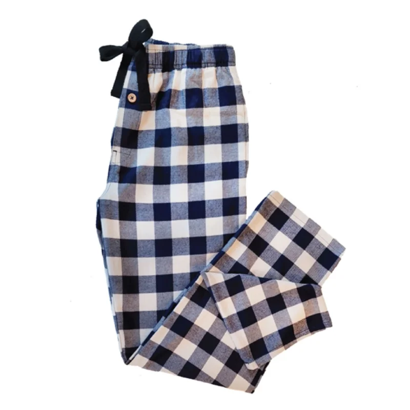 Men's Flannel Lounge Pant / Navy and Cream Buffalo Check