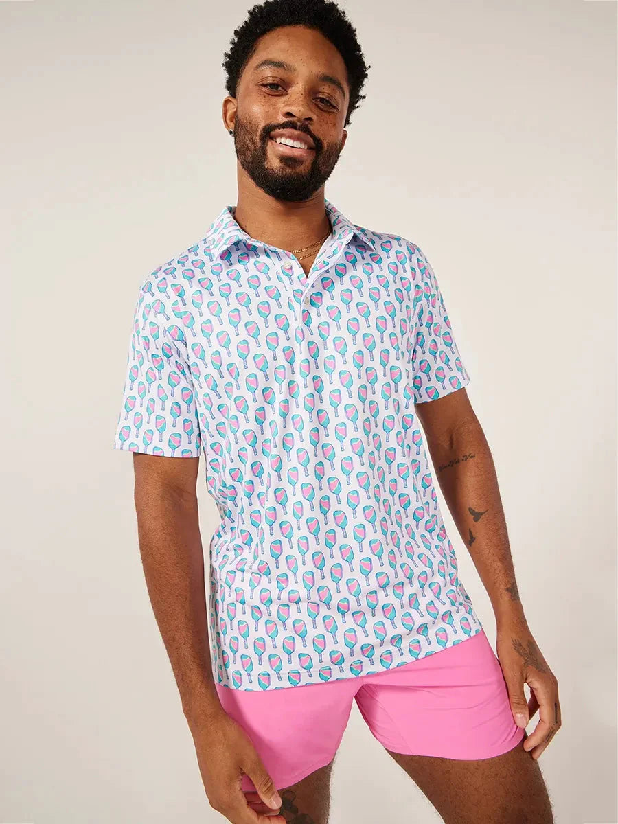 Chubbies The Big Dill Performance Polo Shirt - Optic White - Pattern Base (Includes Plaids)