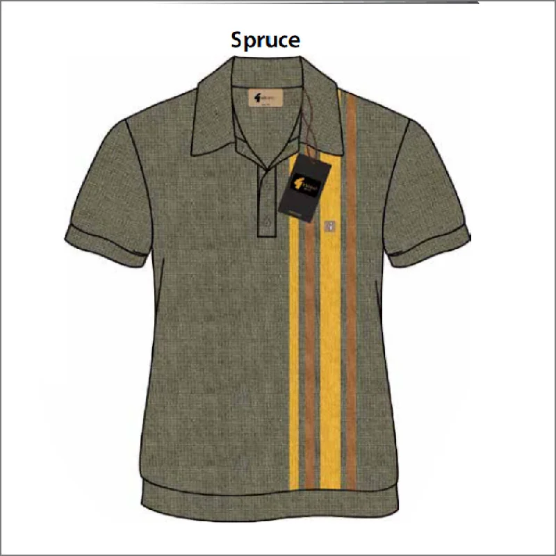 Gabicci Vintage Soda Spruce Pattern Polo Top^