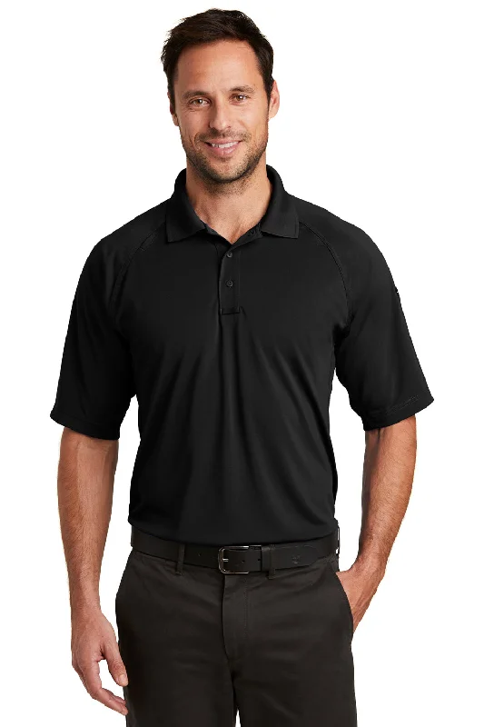 CornerStone Mens Select Tactical Moisture Wicking Short Sleeve Polo Shirt - Black