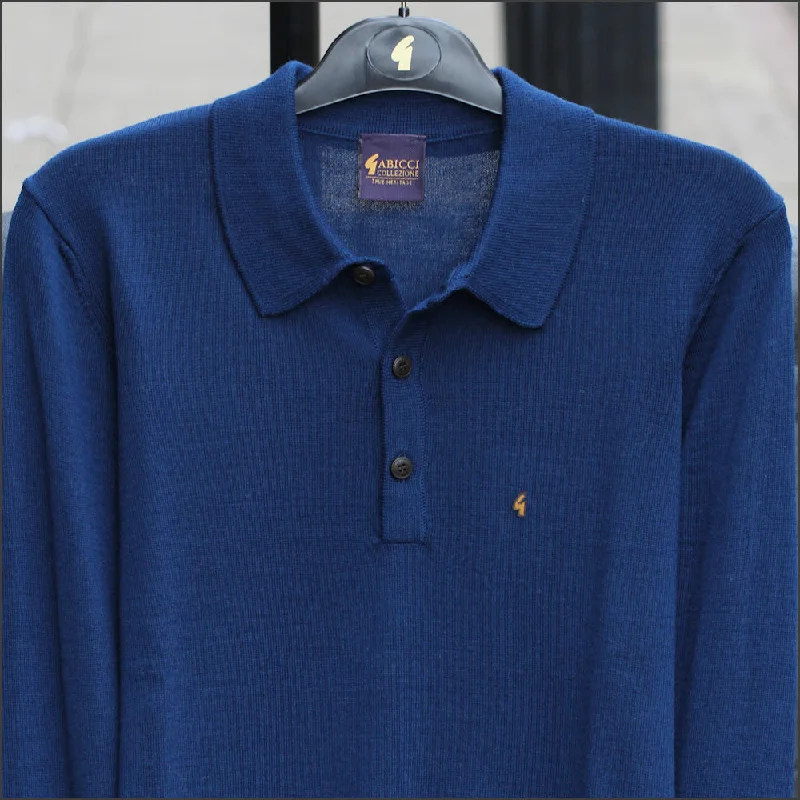 Gabicci K20 Navy Long Sleeve Polo Top--