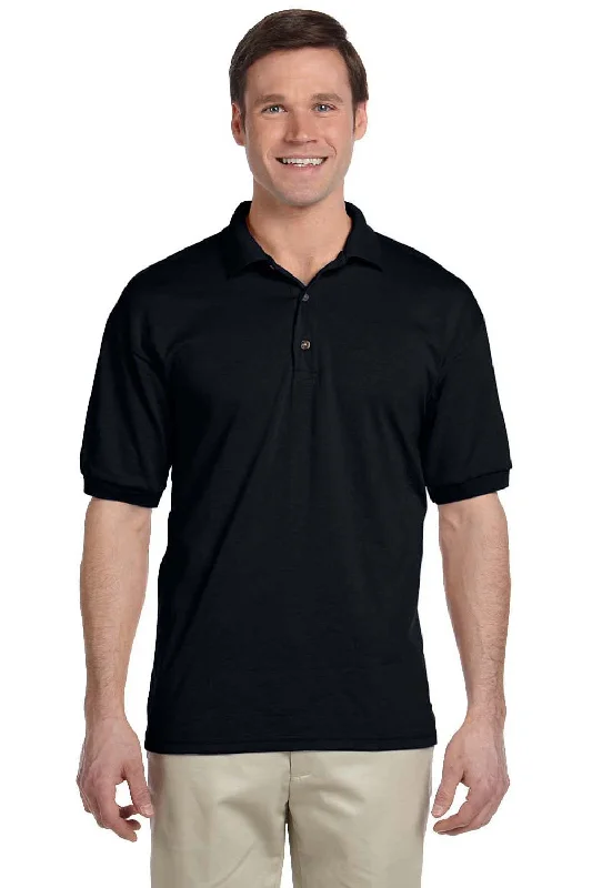 Gildan Mens DryBlend Moisture Wicking Short Sleeve Polo Shirt - Black