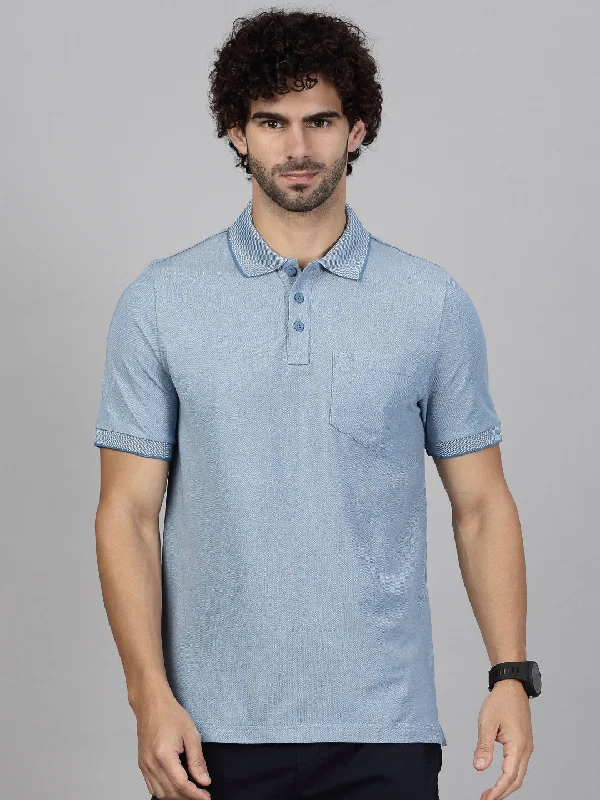 Mens Expert Polo Tshirt with Pocket Denim Blue EP27