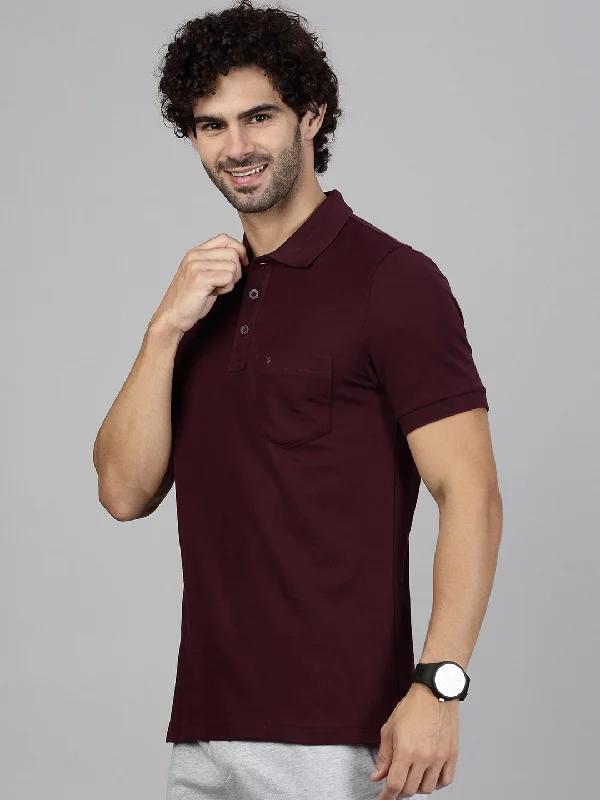 Mens Expert Polo Tshirt with Pocket Grape EP29