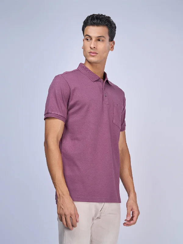 Mens Liquid Polo T-Shirt with Pocket Heather Rose