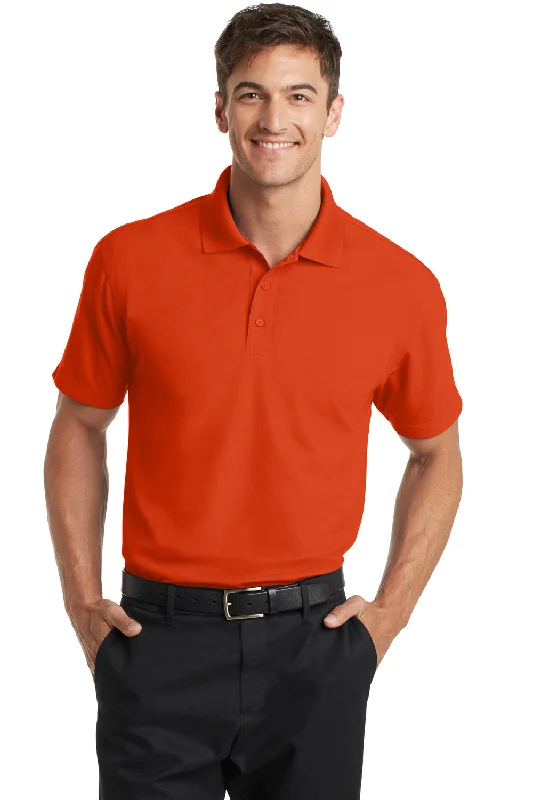 Port Authority Mens Dry Zone Moisture Wicking Short Sleeve Polo Shirt - Autumn Orange