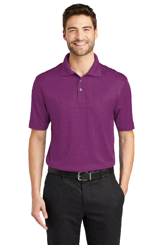 Port Authority Mens Performance Moisture Wicking Short Sleeve Polo Shirt - Violet Purple