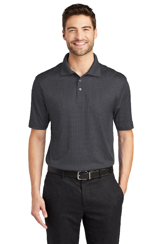 Port Authority Mens Performance Moisture Wicking Short Sleeve Polo Shirt - Smoke Grey