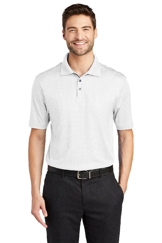 Port Authority Mens Performance Moisture Wicking Short Sleeve Polo Shirt - White