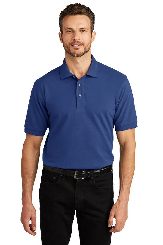 Port Authority Mens Shrink Resistant Short Sleeve Polo Shirt - Royal Blue