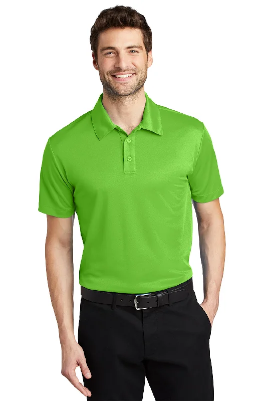 Port Authority Mens Silk Touch Performance Moisture Wicking Short Sleeve Polo Shirt - Lime Green