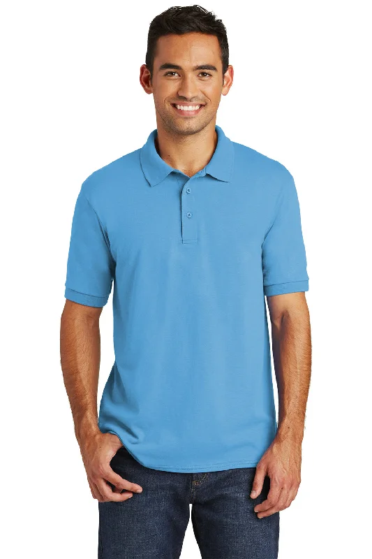 Port & Company Mens Core Stain Resistant Short Sleeve Polo Shirt - Aquatic Blue