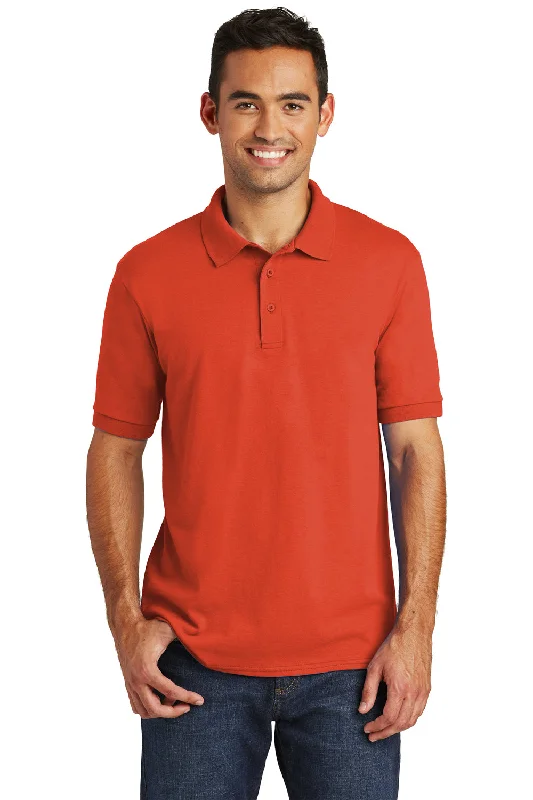 Port & Company Mens Core Stain Resistant Short Sleeve Polo Shirt - Orange