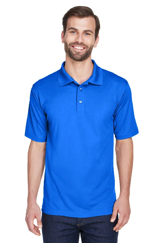 UltraClub Mens Cool & Dry Moisture Wicking Short Sleeve Polo Shirt - Royal Blue