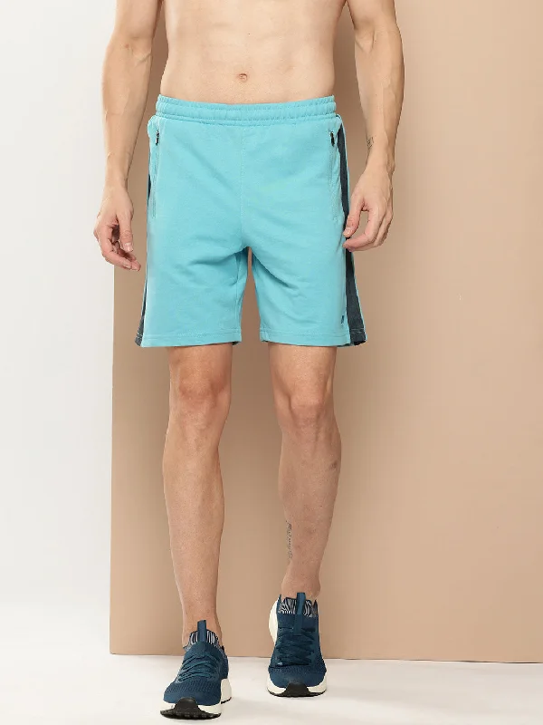 Alcis Men Light Blue Colorblocked Shorts